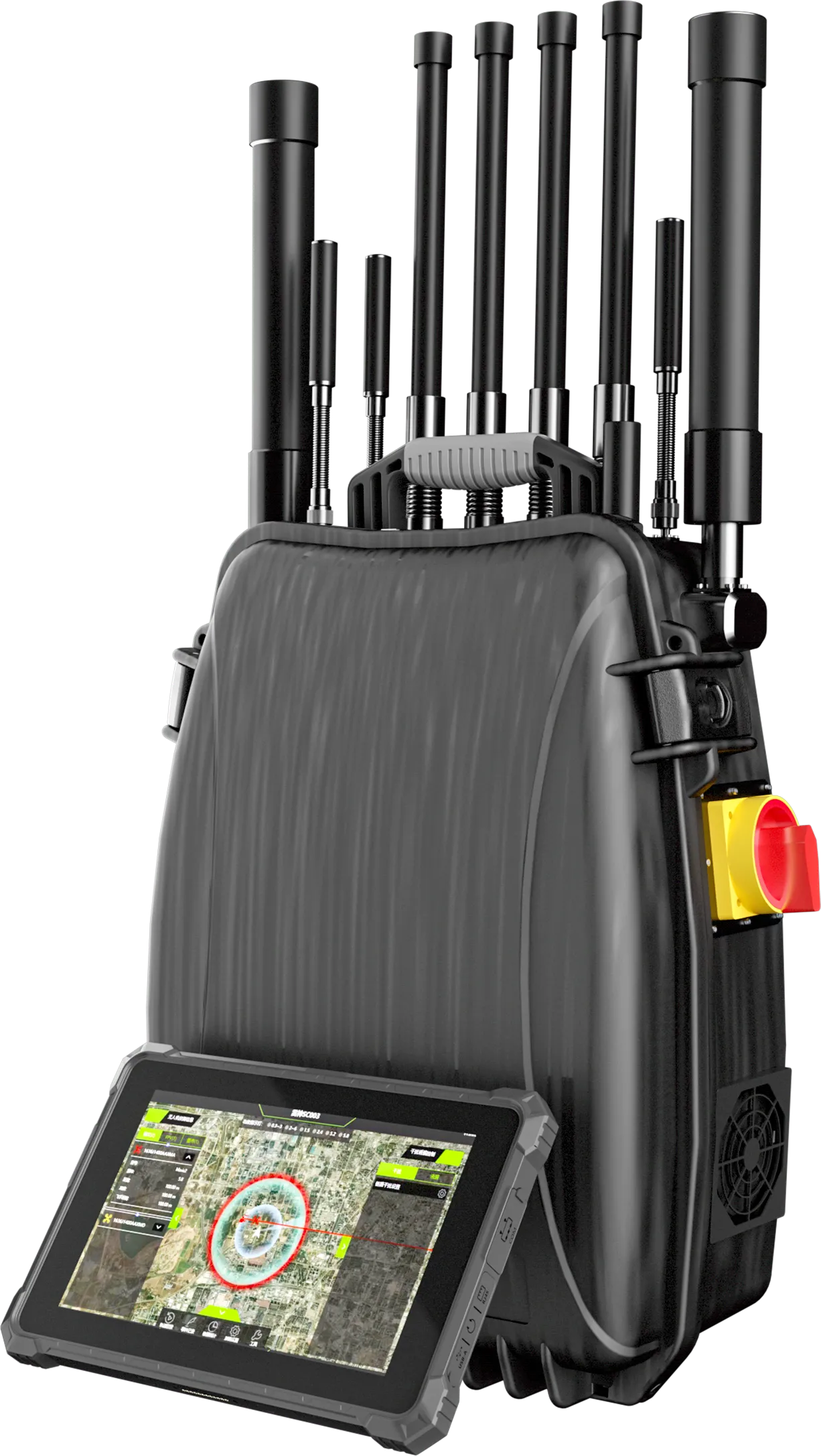 Full frequency unmanned aerial vehicle detection interference backpack